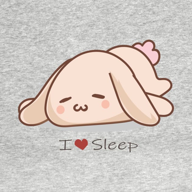 I Love Sleep Lazy Bunny by FungibleDesign